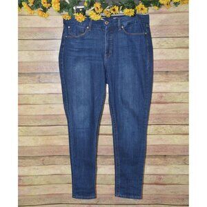Seven7 Dark Denim Stretch Jeans Size 14 Tummyless High Rise Skinny Jeans Comfort